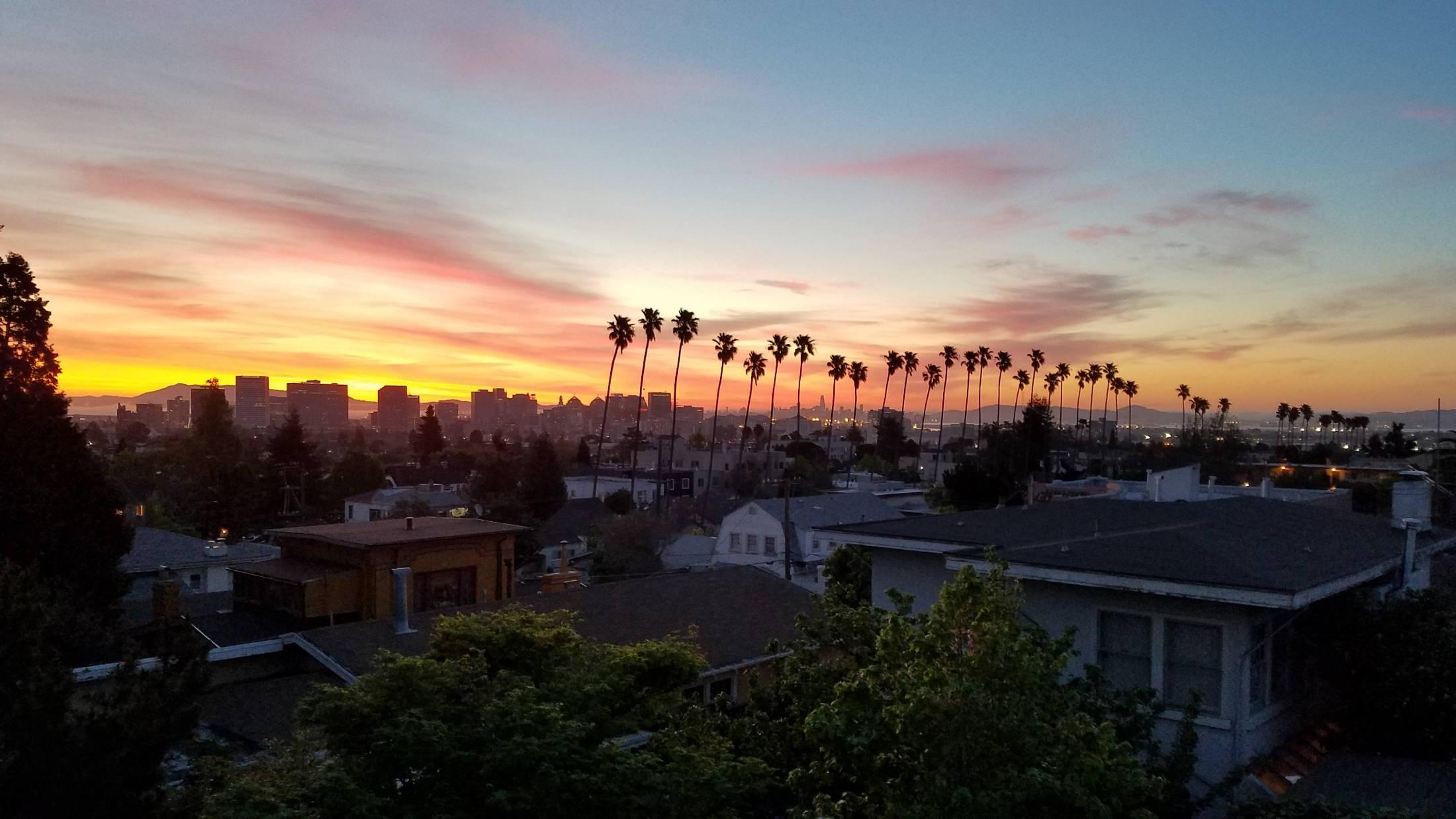 Looking across Oakland and San Francisco.